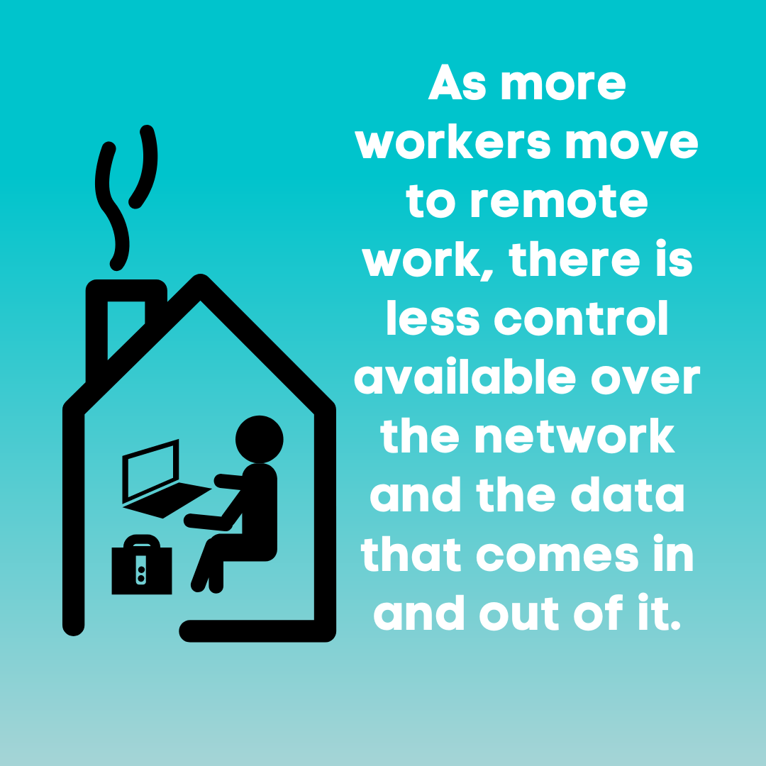 As more workers move to remote work, there is less control available over the network and the data that comes in and out of it